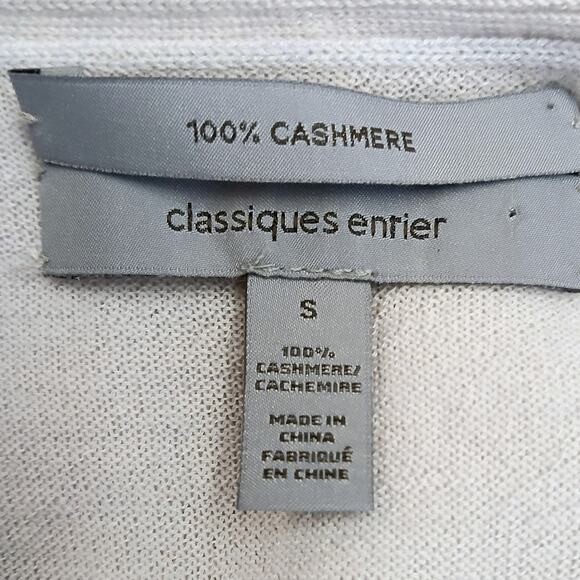 Classiques Entier SZ S 100% Cashmere Lightweight V-Neck Peplum Sweater Gray - Picture 4 of 8